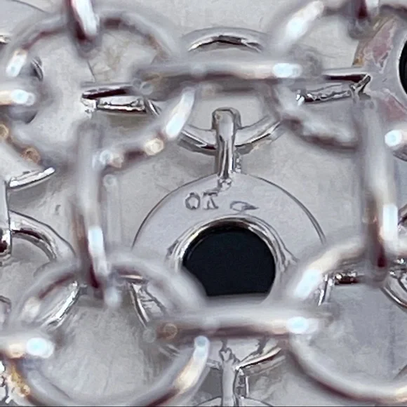 Silver Tone Hematite Labradorite CZ Cuff Bracelet